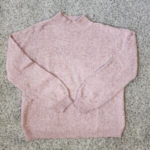 Popsugar Womens Sweater Size Small Heather Pink Long Sleeve Mock Neck‎